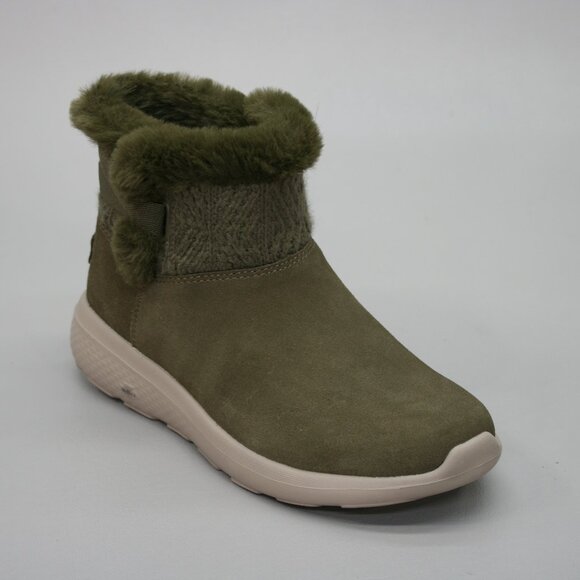 Skechers Ladies 5.5 On The Go City Joy Olive Green Nubuck Ankle Boots - 144445 - Picture 1 of 10